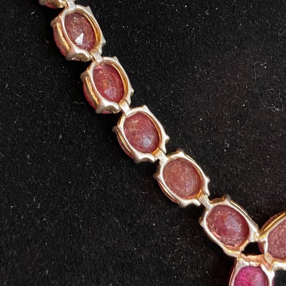 18” Necklace Gold over Sterling Silver 925 with Rubies Jewelry - Picture 13 of 14